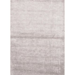 Hand loomed Solid Gray Bamboo Silk Rug (8 X 10)