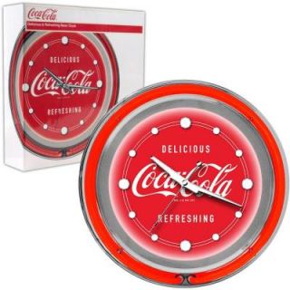 Trademark Global 14 in. Coca Cola Delicious Refreshing Neon Wall Clock coke 1400 v3