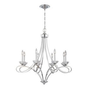 Eurofase Volte Collection 8 Light Polished Nickel Chandelier 23098 015