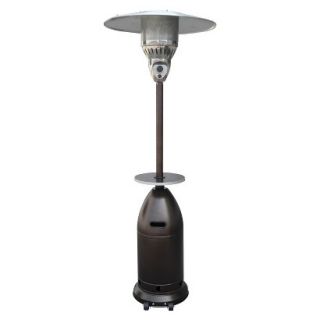 Tall Tapered Propane Patio Heater with Table   Hammered Bronze
