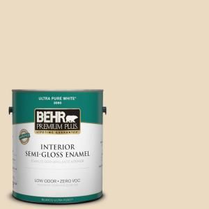 BEHR Premium Plus 1 gal. #1822 Navajo White Semi Gloss Enamel Interior Paint 305001