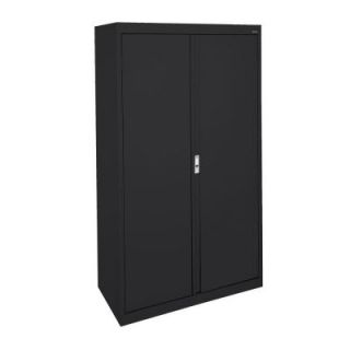 Sandusky System Series 30 in. W x 64 in. H x 18 in. D Double Door Storage Cabinet with Adjustable Shelves in Black HA3F301864 09