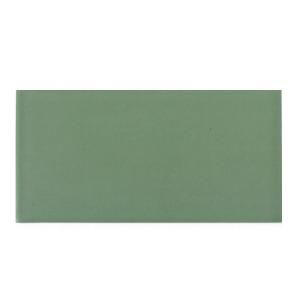 Splashback Tile Contempo Spa Green Frosted Glass Tile   3 in. x 6 in. x 8 mm Floor and Wall Tile Sample L5B10