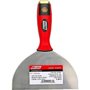 Wal Board Tools 6 in. Hammer End Joint Knife with Rubber Soft Grip 22 036