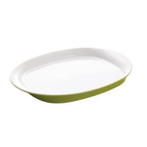 Rachael Ray Round and Square 14 in. Oval Platter in Green 58354
