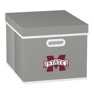 MyOwnersBox College STACKITS Mississippi State University 12 in. x 10 in. x 15 in. Stackable Grey Fabric Storage Cube 12030 001CMSS
