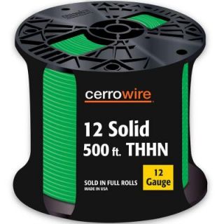 Cerrowire 500 ft. 12/1 Solid THHN Wire   Green 112 1655J