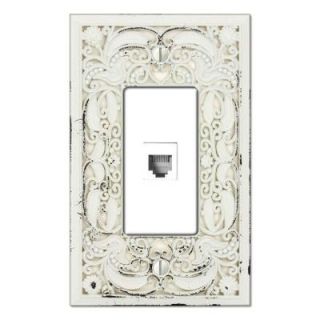 Creative Accents Arabesque 1 Phone Wall Plate   White 9DCW117SPJ