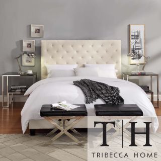 Tribecca Home Sophie Beige Fabric Tufted Full size Bed