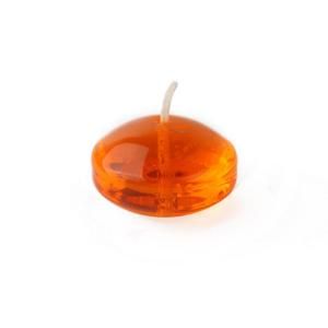 Zest Candle 1.75 in. Clear Orange Gel Floating Candles (Box of 12) CFG 103