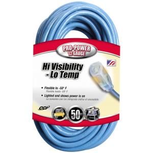 Coleman Cable 50 ft. 12/3 SJTW Outdoor Extension Cord with Power Indicator Light 025680006