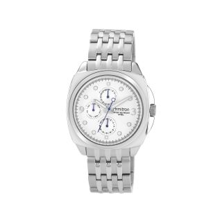Armitron Mens Silver Tone & White Multifunction Watch