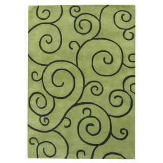 Alliyah Hand Made Tufted Lime Green New Zealand Blend Wool Rug 9 X 12