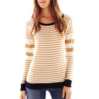 Striped Crewneck Sweater   Talls, Ivory, Womens