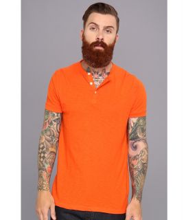 French Connection S/S Slub Henley Mens T Shirt (Orange)