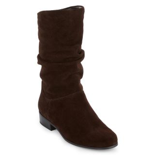 St. Johns Bay St. John s Bay Jamie Suede Slouch Boots, Brown, Womens