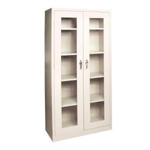 Sandusky 36 in. W x 72 in. H x 18 in. D Freestanding Steel Cabinet with Acrylic Doors in Putty EA4V361878 07