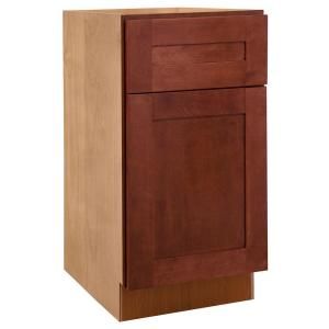 Home Decorators Collection Assembled 15x34.5x24 in. Base Cabinet with Single Door in Kingsbridge Cabernet B15L KCB