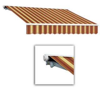 AWNTECH 10 ft. Galveston Semi Cassette Manual Retractable Awning (96 in. Projection) in Burgundy/Tan Wide SCM10 643 BTD