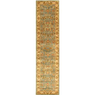 Handmade Heritage Kermansha Blue/ Beige Wool Runner (23 X 10)