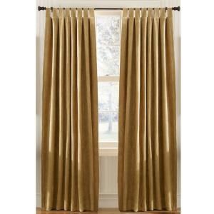 Curtainworks Cameron Cognac Micro suede Tab Top Wide Width Curtain DISCONTINUED 1Q80120GCG