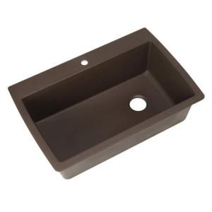Blanco Diamond Dual Mount Composite 22x9.5x33.5 1 Hole Single Bowl Kitchen Sink in Cafe Brown 440192