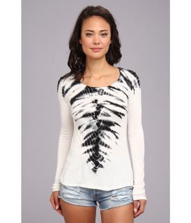 ROMEO & JULIET COUTURE L/S Knit Tie Dye Top Womens Long Sleeve Pullover (White)