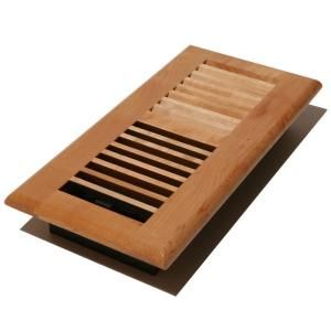 Decor Grates 2 in. x 14 in. Natural Maple Louvered Design Floor Register WML214 N
