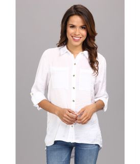 MICHAEL Michael Kors High Low Button Down Shirt Womens Long Sleeve Button Up (White)