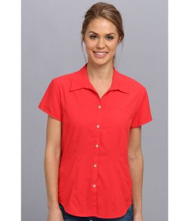 White Sierra Gobi Desert Short Sleeve Shirt Womens Short Sleeve Button Up (Pink)
