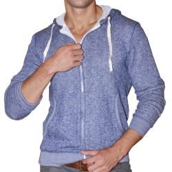 191 Unlimited Mens Blue Terry Cloth Hoodie