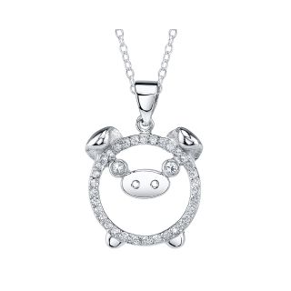 Bridge Jewelry Cubic Zirconia Pig Pendant