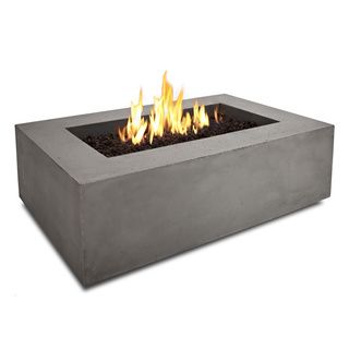 Real Flame Baltic Rectangle Nat Gas Fire Table  Glacier Gray