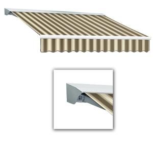 AWNTECH 8 ft. LX Destin with Hood Right Motor/Remote Retractable Awning (84 in. Projection) in Brown/Tan Multi DTR8 458 BTT