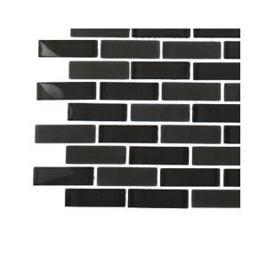 Splashback Tile Contempo Smoke Gray Brick Glass 6 in. x 6 in. x 8 mm Floor and Wall Tile Sample (1 sq. ft.) L6A2 GLASS TILE