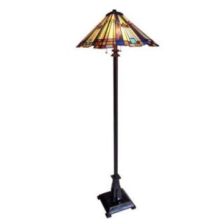 Chloe Lighting Mission 16 in. 2 Light Tiffany style Floor Lamp with Shade CH23004A FL2