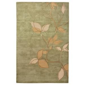Home Decorators Collection Leaves Sage 9 ft. 6 in. x 13 ft. 9 in. Area Rug 0599330610