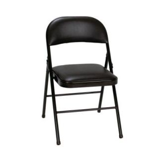 Cosco Vinyl Black Seat and Back Folding Chairs (4 Pack) 14993BLK4E