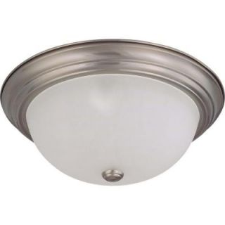 Glomar 3  Light 15 in. Flush Mount with Frosted White Glass Finished in Brushed Nickel HD 3263