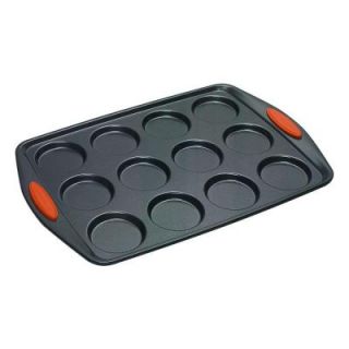 Rachael Ray 12 Cup Nonstick Whoopie Pie Pan with Orange Silicone Grip Handles 57559