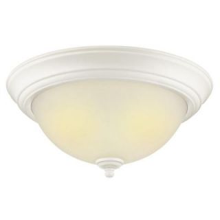 Hampton Bay 2 Light Indoor/Outdoor Flushmount in Textured White Finish with Frosted Glass EFG8012A/WH
