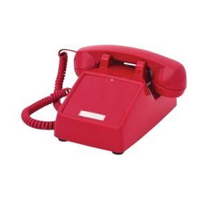Cortelco Desk No Dial Corded Telephone   Red ITT 2500NDL RD