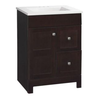 American Classics Artisan 24 1/2 in. W x 19 in. D Vanity in Java with Cultured Marble Vanity Top in White PPARTJAV24DY