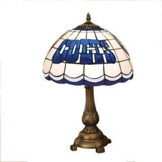 The Memory Company NFL Indianapolis Colts Stained Glass Tiffany Table Lamp DISCONTINUED NFL IND 500