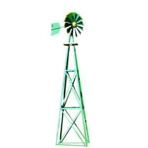 138 in. Large Green and Yellow Powder Coated Backyard Windmill BYW0129