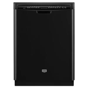 Maytag JetClean Plus Front Control Dishwasher in Black with Stainless Steel Tub and Steam Cleaning MDB7749SBB