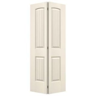 JELD WEN Smooth 2 Panel Arch Top V Groove Primed Molded Interior Bi Fold Closet Door 637291.0