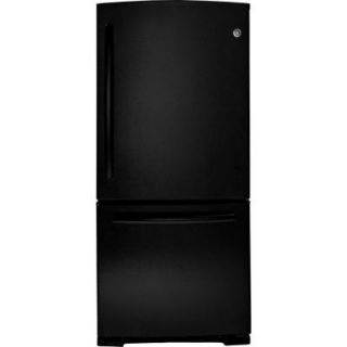 GE 20.3 cu. ft. Bottom Freezer Refrigerator in Black GBE20ETEBB