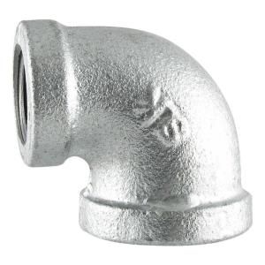 LDR Industries 1 in. x 3/4 in. Galvanized Malleable Iron 90 Degree FPT x FPT Reducing Elbow 311 RE 134