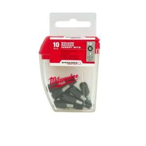 Milwaukee 1 in. #2 Square Recess Shockwave Insert Bits (10 Pack) 48 32 5008